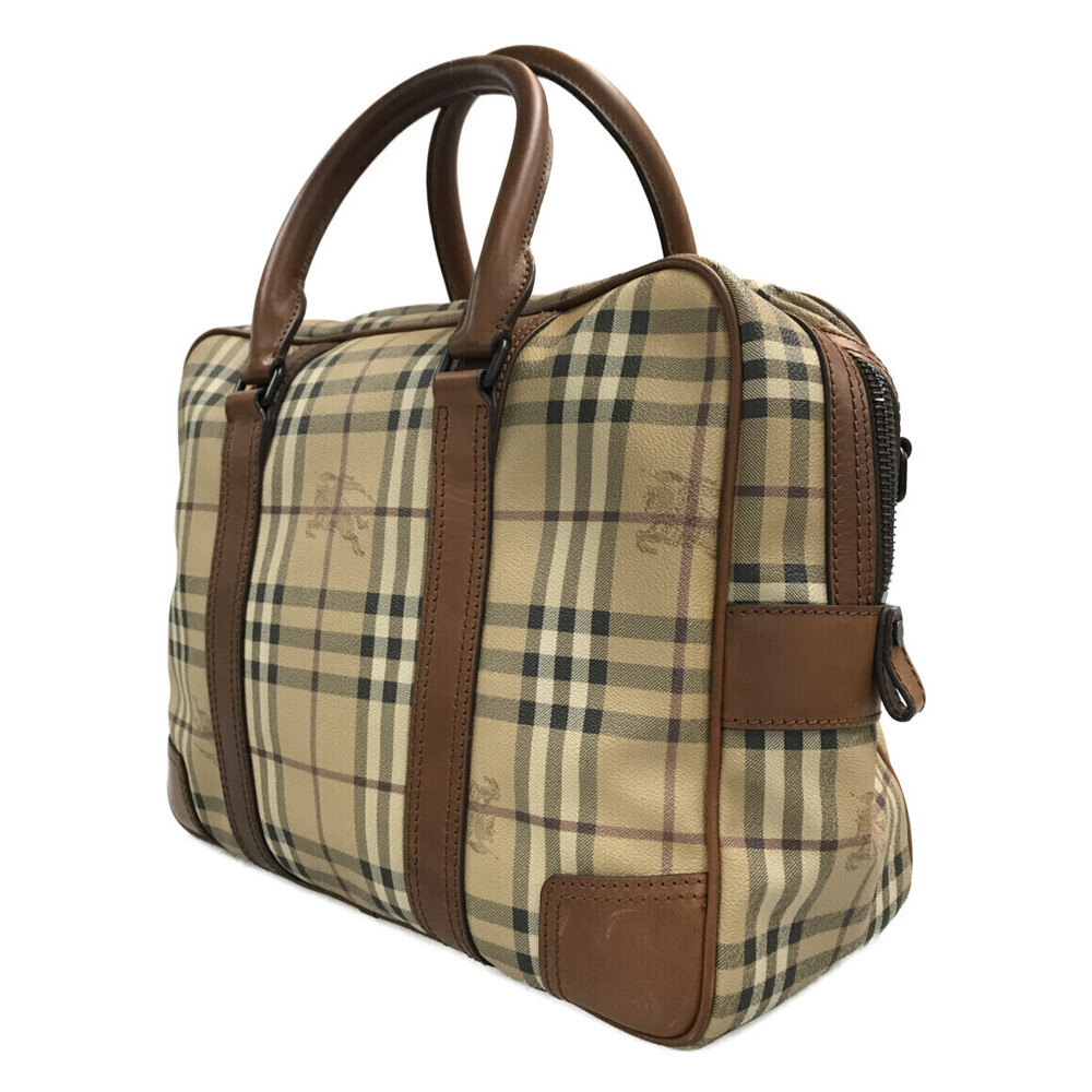 Burberry Check Boston Bag Tan Haymarket